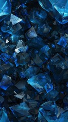 Wall Mural - Blue Crystal Texture With Glittering Detail