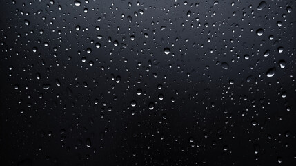 Drops of Water, Rain and Dew on Black Background, Abstract Image, Texture, Pattern Background, Wallpaper, Background, Cover and Screen of Cell Phone, Smartphone, Computer, Laptop, Format 9:16 and 16:9