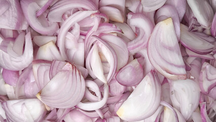 Wall Mural - Sliced shallots for cooking ingredients