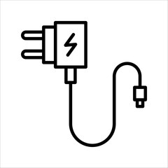 Mobile phone charger icon. Outline mobile phone charger vector icon for web design isolated on white background. eps 10
