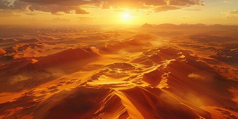 Wall Mural - Aerial View of Sand Dunes at Sunset