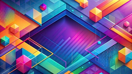 Modern abstract design for desktop wallpaper with geometric shapes and vibrant colors, abstract, modern, desktop