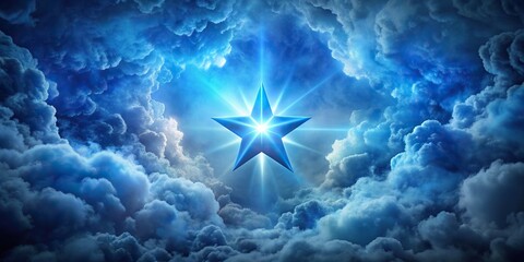 bright blue star surrounded by a dark blue and gray cloud, star, bright, blue, space, celestial, gal