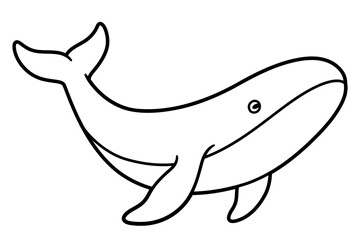Sticker - Humpback whale black and white drawing