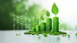 © Pniuntg - Financial charts with fresh leaves symbolizing green growth, environmental investment, sustainable economy