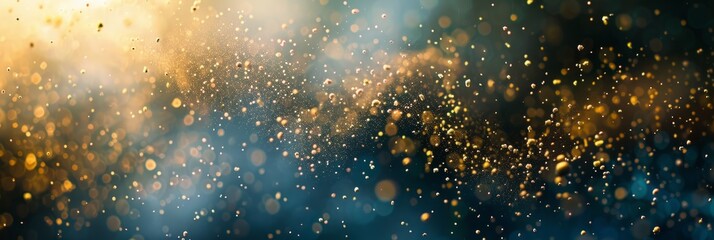Poster - A macro photo capturing pollen particles suspended in the air. The image showcases the intricate textures of the pollen and the play of light