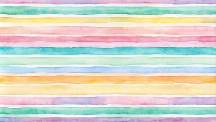 Wall Mural - Pastel colored watercolor stripes seamless pattern swatch , watercolor, stripes, seamless, pastel, colorful, soft, background