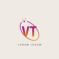 Alphabet letter VT TV unique logo vector template illustration
