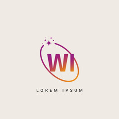 Wall Mural - Creative minimal WI IW letter business logo initial based Monogram icon vector