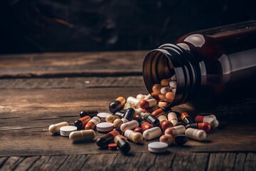 Close-up view of a bottle of medicine