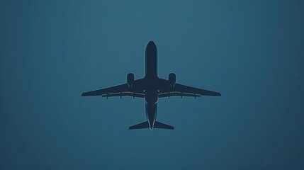 Poster - A minimalistic silhouette of an airplane in flight, capturing the essence of travel and exploration. This sleek image is perfect for airlines and flight booking agencies. Generative AI