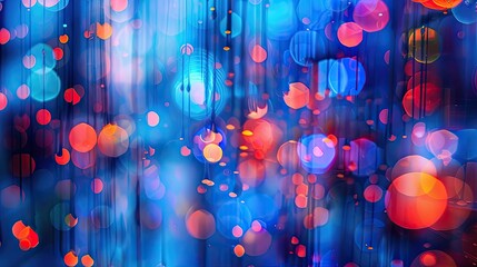 Wall Mural - Abstract bokeh blue background. Generative AI