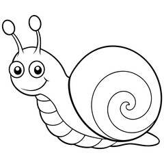 Wall Mural - Illustration for coloring Snail