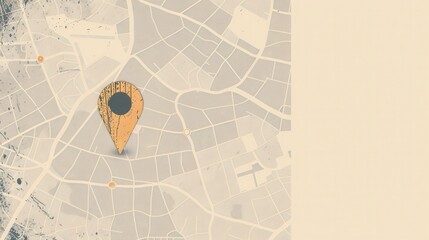 Aufkleber - A simple and clean image of a location pin on a map. The minimalist design with a light gray background makes it perfect for navigation apps and travel websites. Generative AI