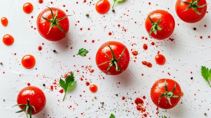 Wall Mural - tomato,sauce,white,background,top, AI Generative