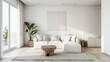© EnricaDjango - Living room with beautiful plain white wall, contemporary, clean, laguna beach, bright