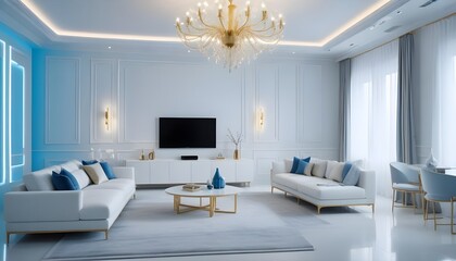 white and gold theme modern interior design