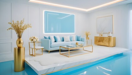 white and gold theme modern interior design