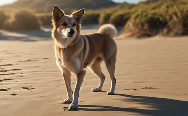 dog on the beach