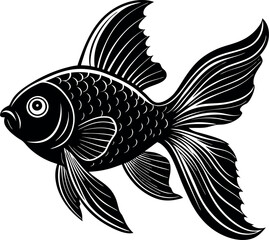 goldfish silhouette vector illustration Design on a white background
