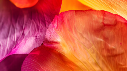 Poster - colorful flower petal closeup : Generative AI