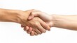 © indah - Close-up of Two Hands Shaking in a Gesture of Agreement Against a White Background