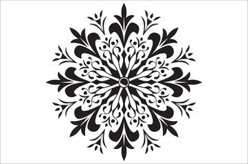 Fototapete - snowflake silhouettes collection isolated on white background. Flat snowflake icons.