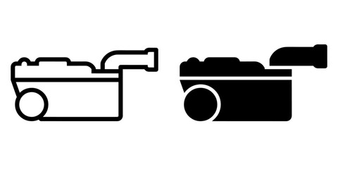 Fototapete - ofvs622 OutlineFilledVectorSign ofvs - toilet cassette vector icon . waste holding tank sign . dump station . isolated transparent . outline and filled version . AI 10 / EPS 10 / PNG . g11965