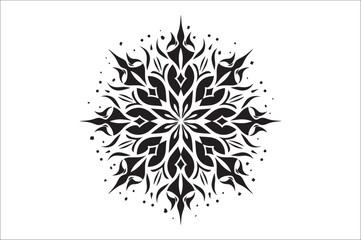 Fototapete - snowflake silhouettes collection isolated on white background. Flat snowflake icons.