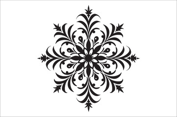 Poster - snowflake silhouettes collection isolated on white background. Flat snowflake icons.