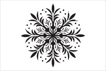Poster - snowflake silhouettes collection isolated on white background. Flat snowflake icons.