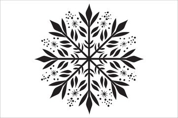 Fototapete - snowflake silhouettes collection isolated on white background. Flat snowflake icons, Nice element for Christmas banner.