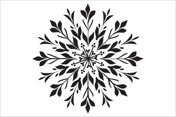 Poster - snowflake silhouettes collection isolated on white background. Flat snowflake icons, Nice element for Christmas banner.