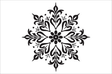 Poster - snowflake silhouettes collection isolated on white background. Flat snowflake icons, Nice element for Christmas banner.