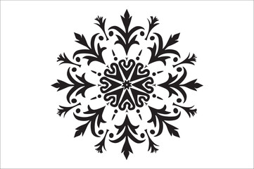 Fototapete - snowflake silhouettes collection isolated on white background. Flat snowflake icons, Nice element for Christmas banner.