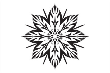 Fototapete - snowflake silhouettes collection isolated on white background. Flat snowflake icons, Nice element for Christmas banner.