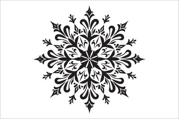 Poster - snowflake silhouettes collection isolated on white background. Flat snowflake icons, Nice element for Christmas banner.