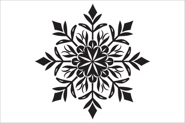 Poster - snowflake silhouettes collection isolated on white background. Flat snowflake icons, Nice element for Christmas banner.