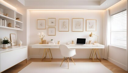 Wall Mural - white and gold theme modern interior design