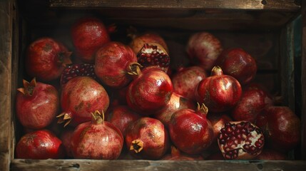 Wall Mural - Fresh Fruits in a Crate for Healthy Living Generative AI