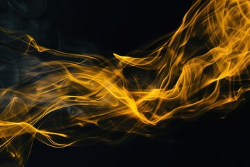 Poster - Abstract background with dynamic yellow forms on dark ground