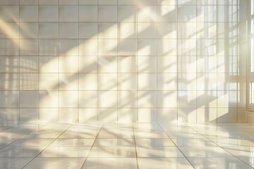 Poster - Dynamic wall panel design on bright backdrop - abstract tile pattern in motiongraphic style background