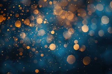 Poster - Light patterns on blue background - creating an aesthetic vision with illumination - bright spots, dark tones, and visual appeal