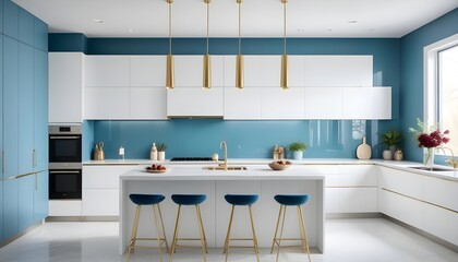 Wall Mural - white and gold theme modern interior design