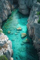 Wall Mural - A Breathtaking View of a Turquoise Lagoon