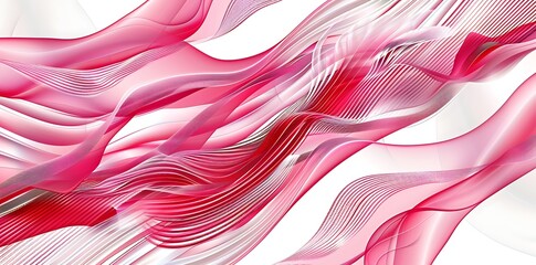 Wall Mural - Abstract red and pink background with wavy lines. High resolution 3d rendering of abstract background with waves