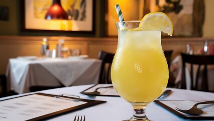 Summer lemonade in the restaurant