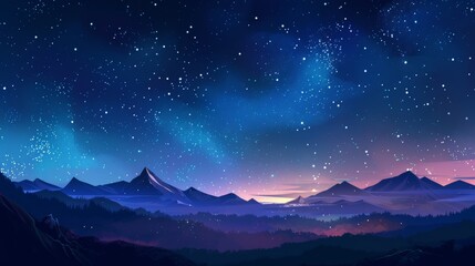Beautiful night sky background with stars and Milky way