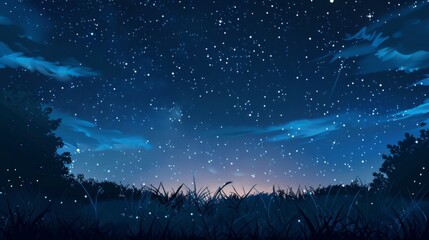Beautiful night sky background with stars and Milky way