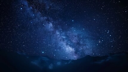Wall Mural - Beautiful night sky background with stars and Milky way